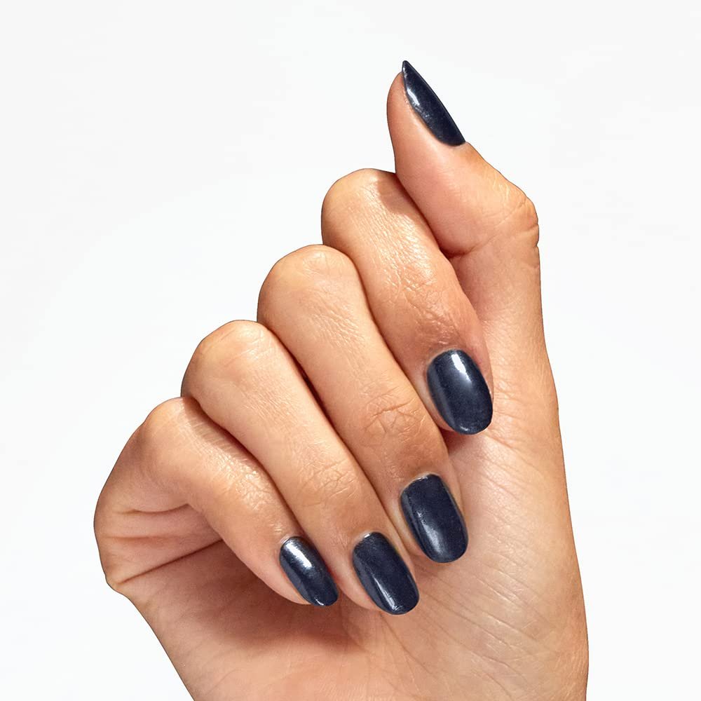 OPI Nail Lacquer Midnight Mantra | Opaque Dark Blue Cr??me Chip Resistant Nail Polish | Fast Drying, Streak Free - Image 3