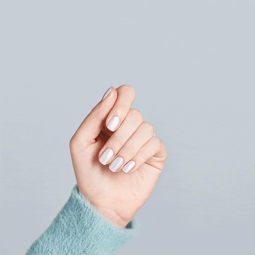 OPI Nail Lacquer Nail Polish | Opaque Light White & Gray Shimmer Chip Resistant Nail Polish | Fast Drying, Streak Free - Image 4