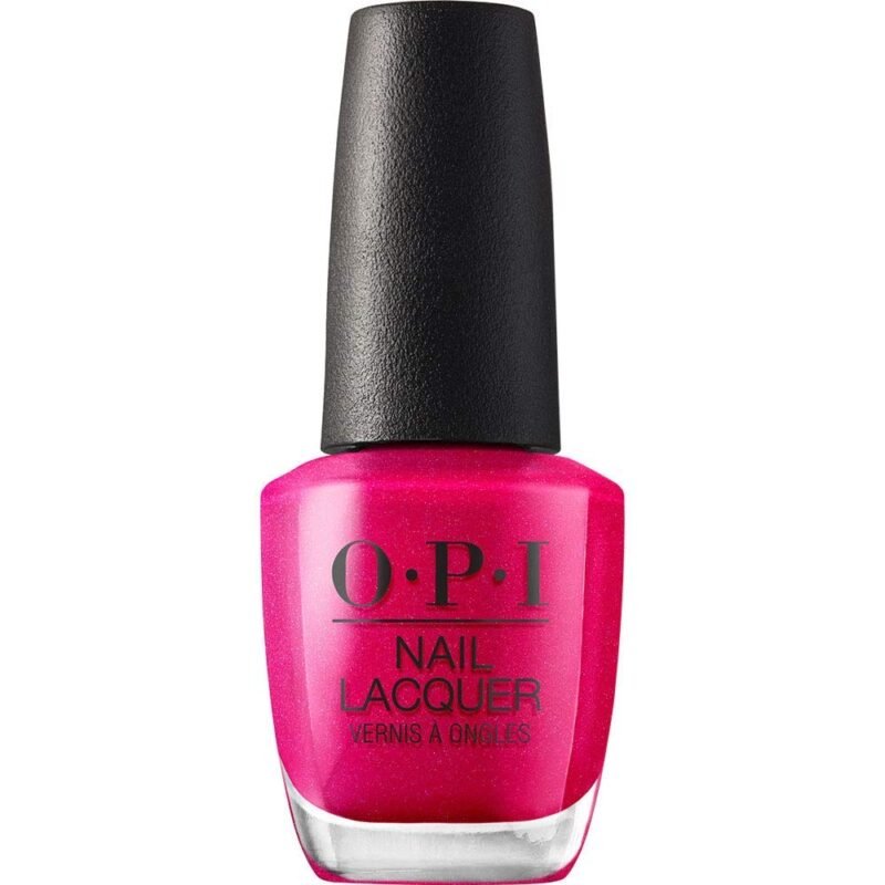 OPI Nail Lacquer Nail Polish | Opaque Dark Pink Shimmer Chip Resistant Nail Polish | Fast Drying, Streak Free