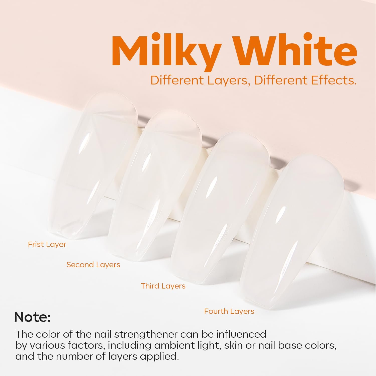 modelones Nail Strengthener, Milky White Nail Polish Natural Nail Concealer Foundation Air Dry Nail Growth Polish for Damaged Nails Imperfection Masking Gifts for Women 15ml - Image 5