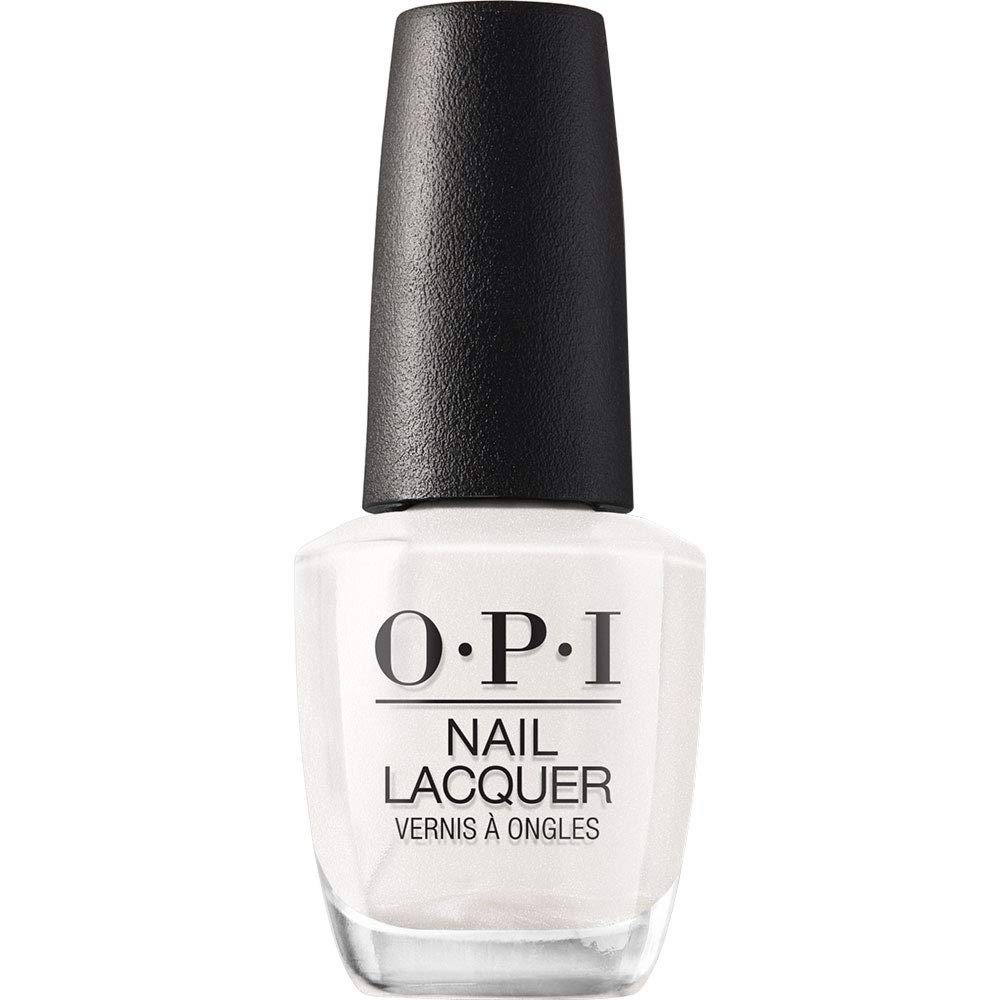 OPI Nail Lacquer Nail Polish | Opaque Light White & Gray Shimmer Chip Resistant Nail Polish | Fast Drying, Streak Free