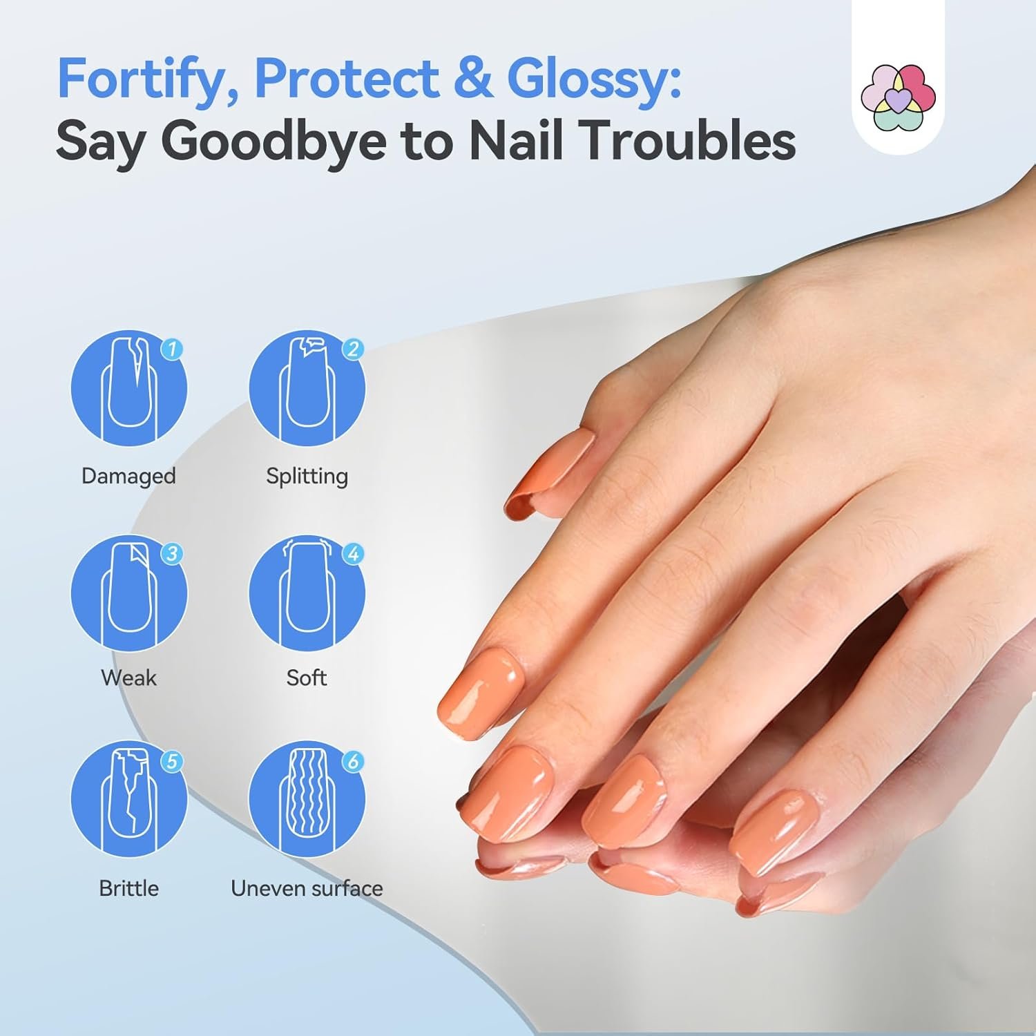 SAVILAND Advanced 3-in-1 Base & Top Coat & Nail Strengthener: Quick Dry Clear Nail Polish Nail Strengthener and Growth for Nail Treatment Repair Damaged Nails Care, Glossy Effect 0.5 fl oz - Image 5