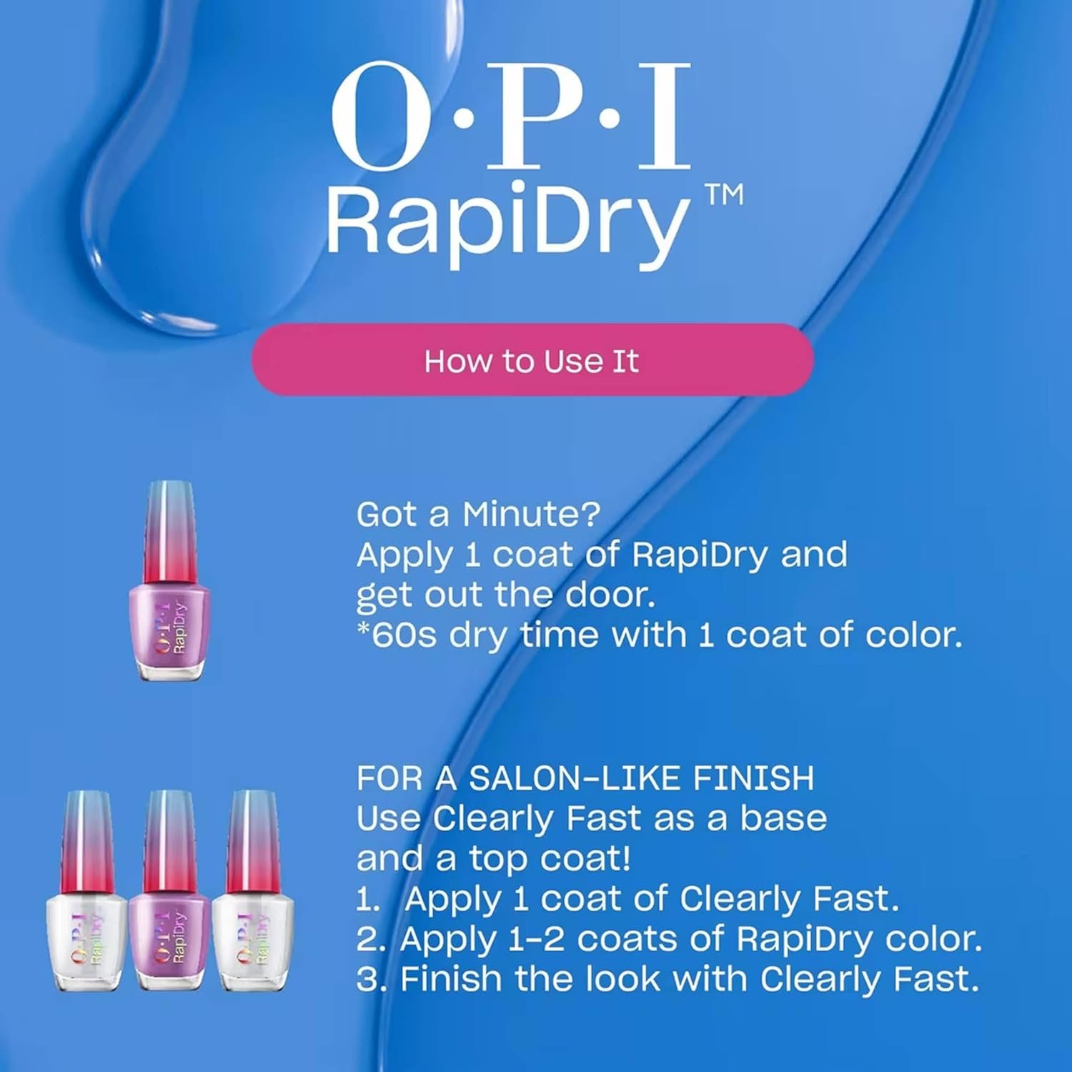 OPI RapiDry Quick Dry Nail Polish Colors | Opaque, Cr??me, & Shimmer Winter Shades | Smudge Proof, and Fast Drying in 60 Seconds | Vegan Formula | Snow Time to Waste | Holiday 2025 - Image 5