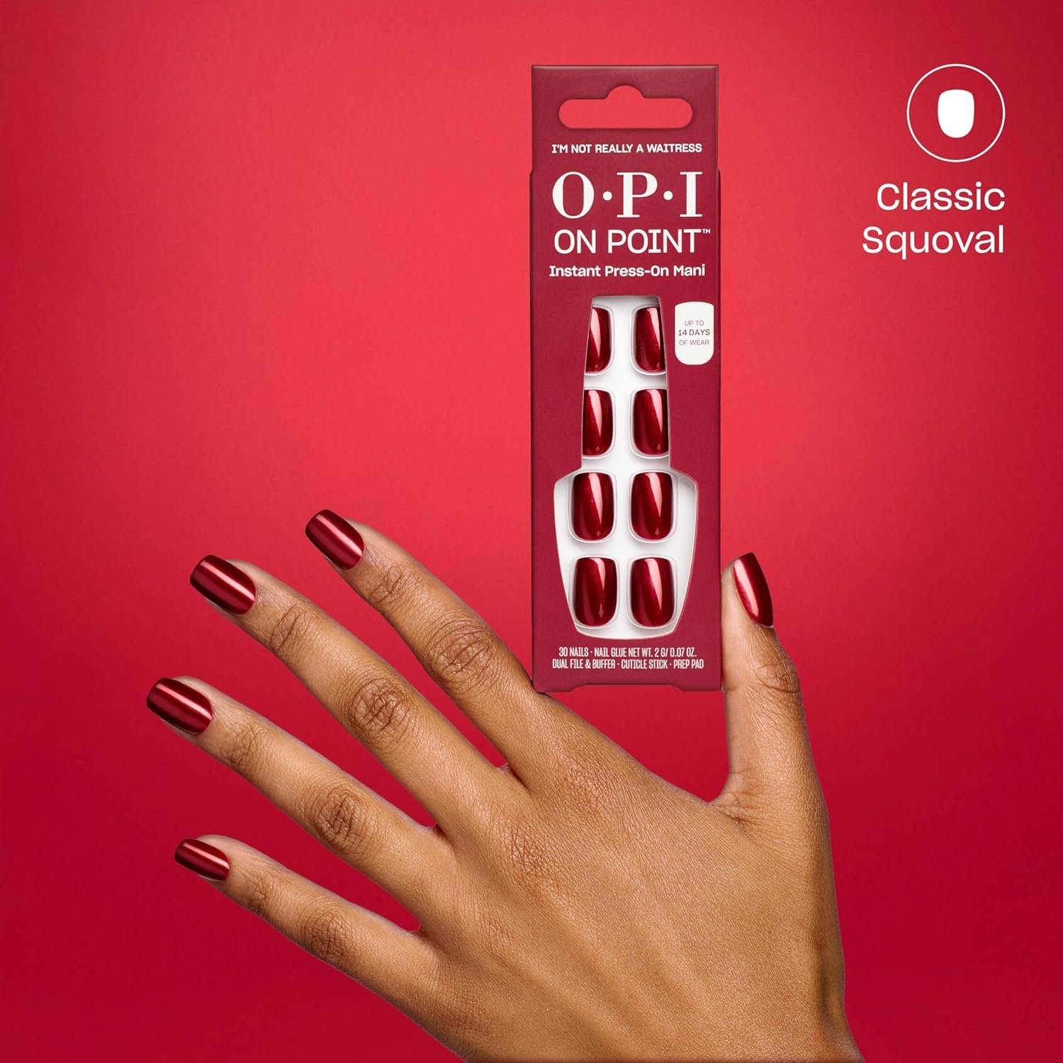 OPI On Point Holiday 2025 Shades | Short Squoval & Round Classic Accent Nail Art Press On Nails | 30 Count with Glue | Long Lasting, Reusable, Non-damaging - Image 5