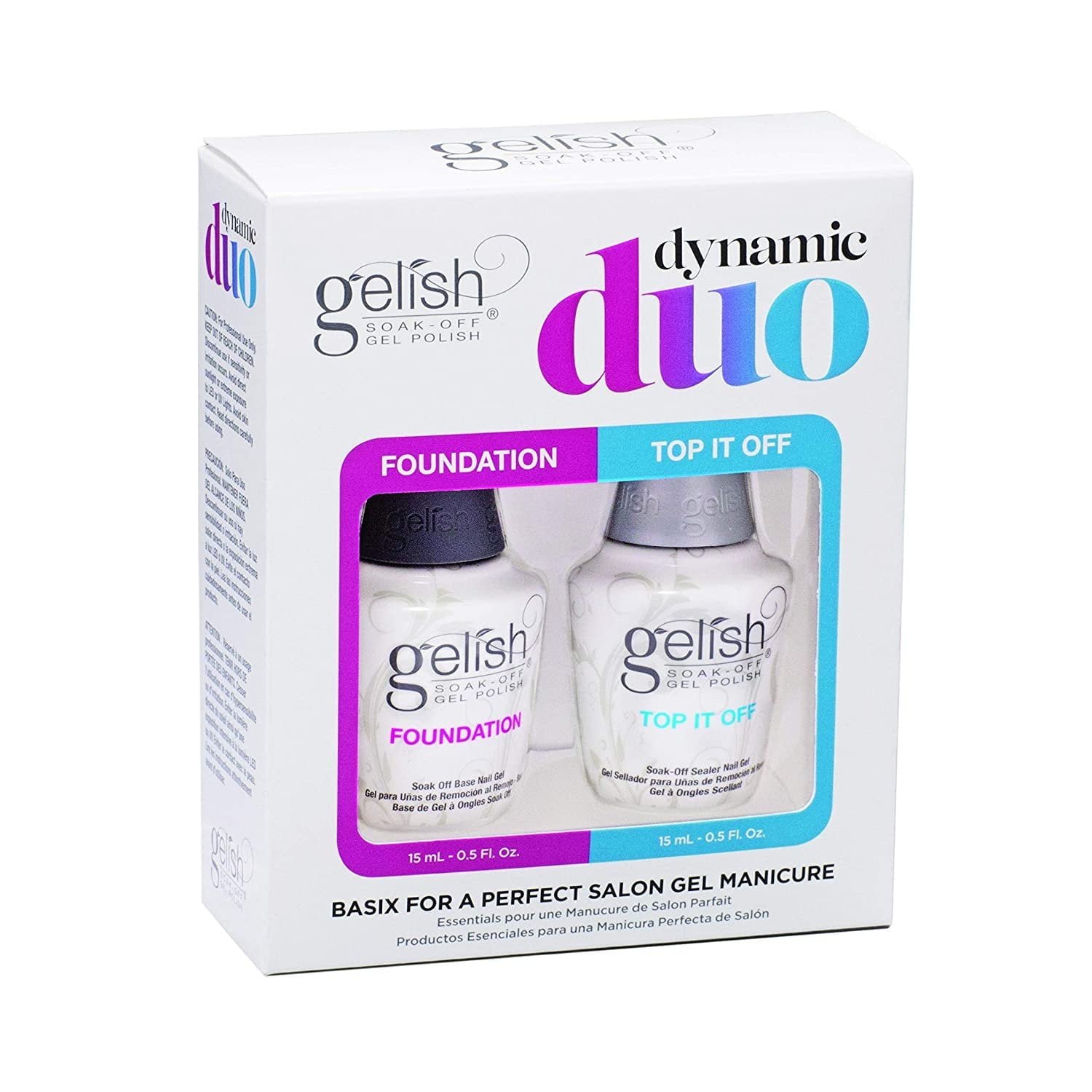 Gelish Dynamic Duo Soak Off Gel Nail Polish - Foundation Base and Top Sealer - Image 2