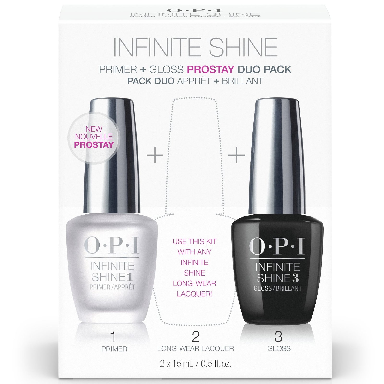 ($26 Value) OPI Infinite Shine Nail Polish, Primer & Gloss Prostay Duo Pack, 0.5 Fl Each - Image 2