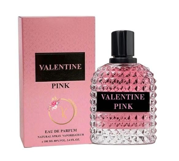 VALENTINE PINK for Women Eau De Parfum - Amber Floral Jasmine, Bourbon Vanilla & Woods Oriental-Floral Fragrance with a Modern Twist Elegant 3.4fl.oz/100ml