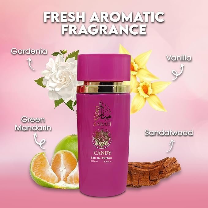 Sarah Candy - Vanilla, Fruity, Citrus, Floral - Eau de Parfum Long-Lasting Fragrance for Women, 3.40 Ounce / 100 ml Impression of YARA Candy - Image 2