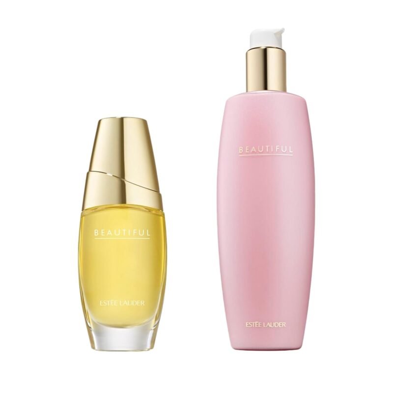 Est??e Lauder Beautiful Favorites Set with Eau de Parfum Spray 1 Fl Oz + Perfumed Body Lotion 8.4 Fl Oz | Notes of Rose, Lily, Tuberose & Orange Flower