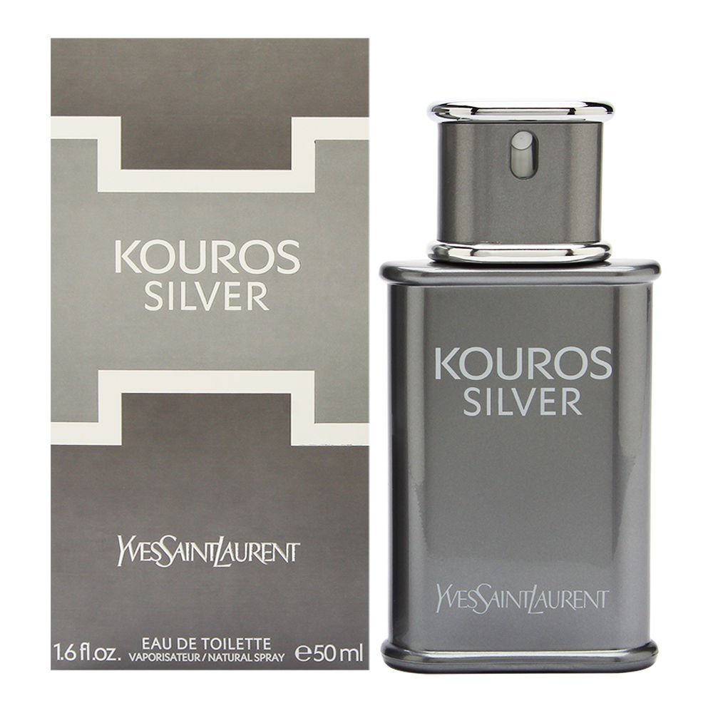 Yves Saint Laurent Kouros Silver Eau de Toilette Spray for Men, 1.6 Ounce