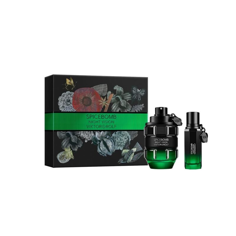 Viktor&Rolf - Spicebomb Nightvision Eau de Toilette Spring Gift Set - Woody & Spicy - Cologne for Men - With Notes of Citrus & Tobacco - Full Size, 3 Fl Oz & Travel Size, 0.68 Fl Oz