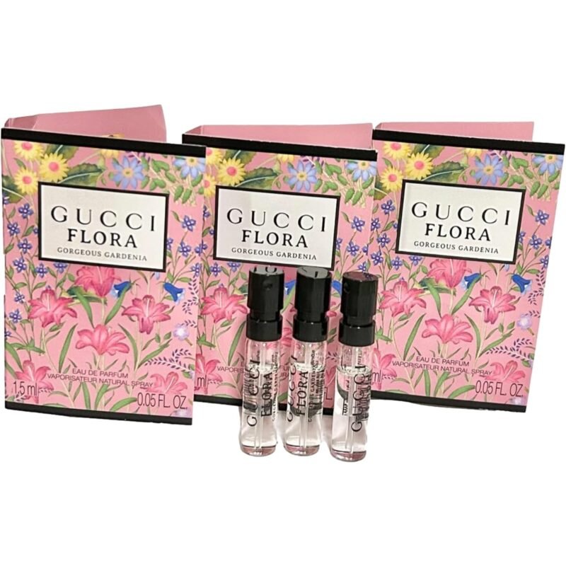 Gucci Flora Sample Perfume Perfume Gorgeous Gardenia Women Spray 1.5 ml / 0.05 oz set of 3