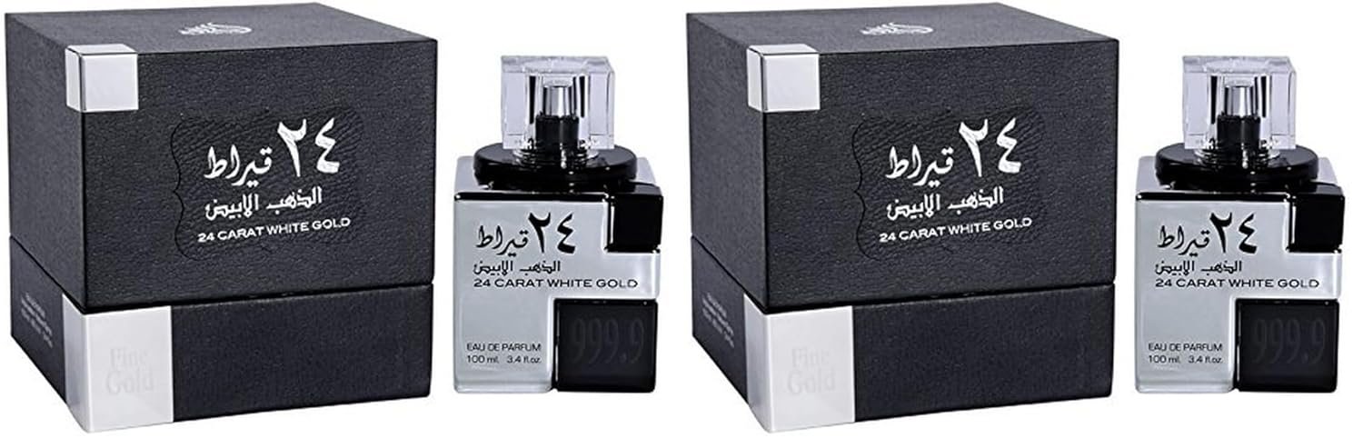Lattafa Perfumes 24 Carat White Gold for Unisex Eau de Parfum Spray, 3.4 Ounce