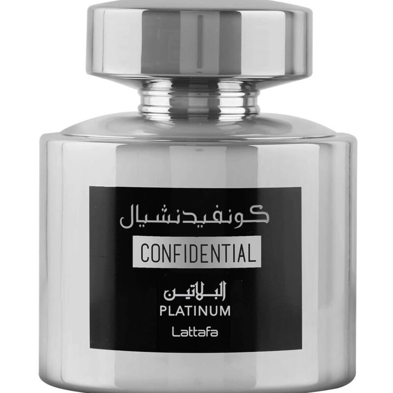Lattafa Confidential Platinum ?C Fruity, Floral, Woody, Musky ?C Eau de Parfum Spray Long-Lasting Fragrance for Men, 3.4 Ounce / 100 ml