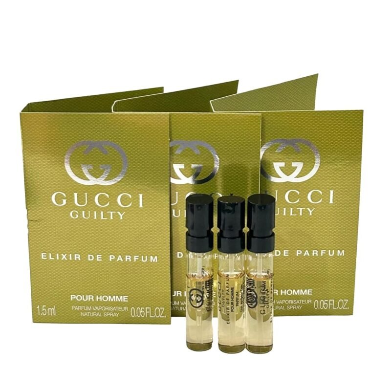 Gucci GUILTY MEN Elixir Sample Perfume 1.5 ml / 0.05 oz - set of 3 spray samples
