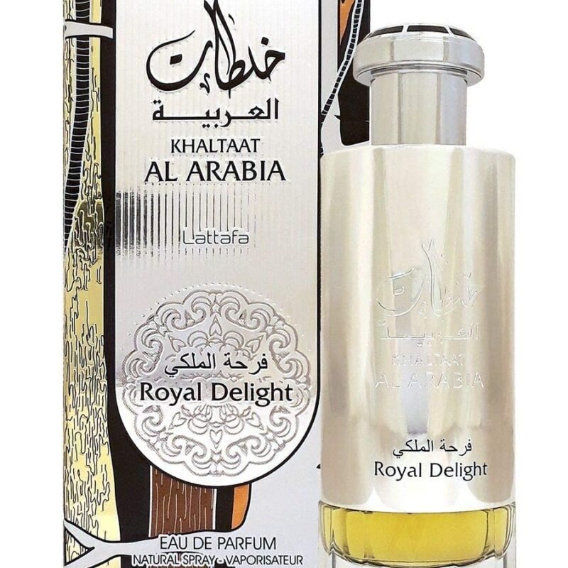 Lattafa Perfumes Khaltaat Al Arabia Royal Delight (Silver) for Unisex Eau de Parfum Spray, 3.4 Ounce