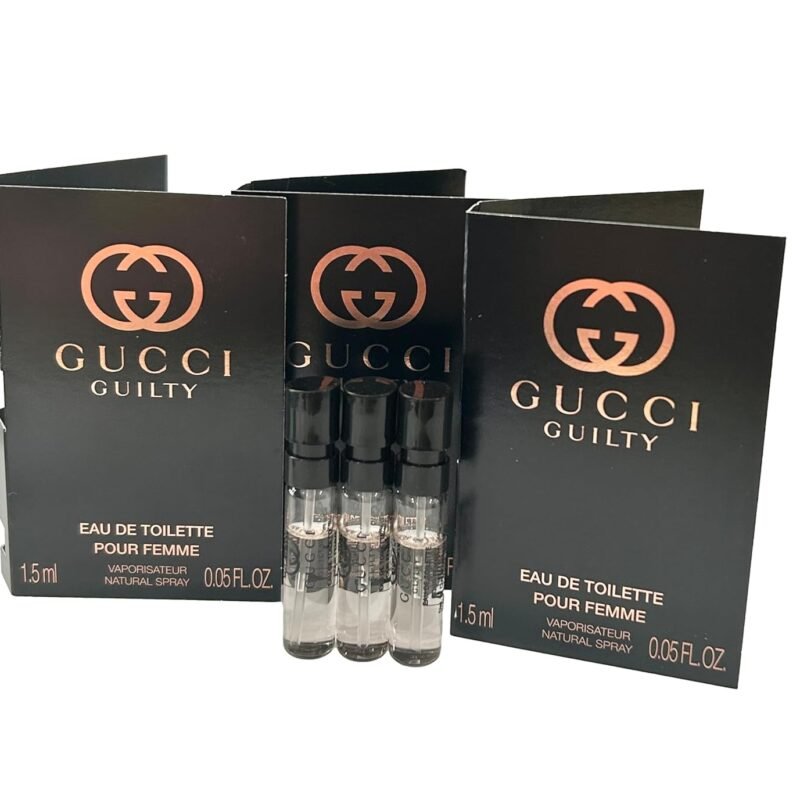 Gucci Guilty Sample Perfume Women Sample EDT Spray 1.5 ml / 0.05 oz Small travel size - set of 3