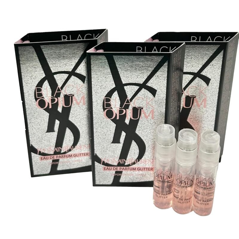 Yves Saint Laurent YSL Black Opium EDP Glitter Sample Women Perfume 1.2 ml / 0.04 oz - set of 3
