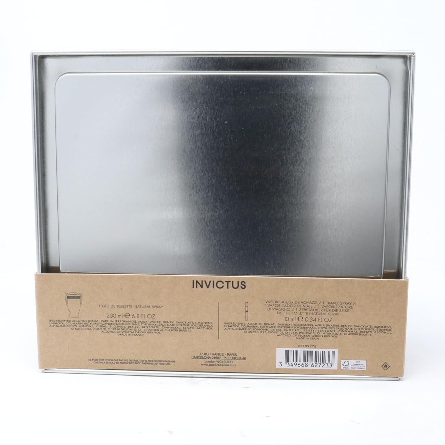 Paco Rabanne Invictus for Men - 2 Pc Gift Set 6.7 oz EDT Spray, 0.34oz EDT Spray (Mini) - Image 2