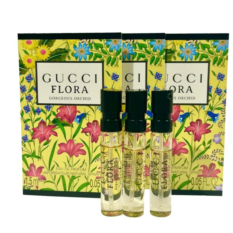 Gucci Flora Gorgeous ORCHID Sample Perfume Women EDP Spray 1.5 ml / 0.05 oz - set of 3