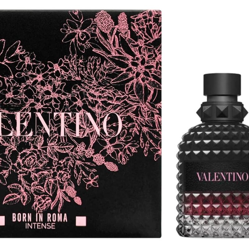 Valentino Born in Roma Uomo Intense Set (Eau de Toilette 1.7 Fl. Oz + Travel size EDT 0.5 Fl. Oz)