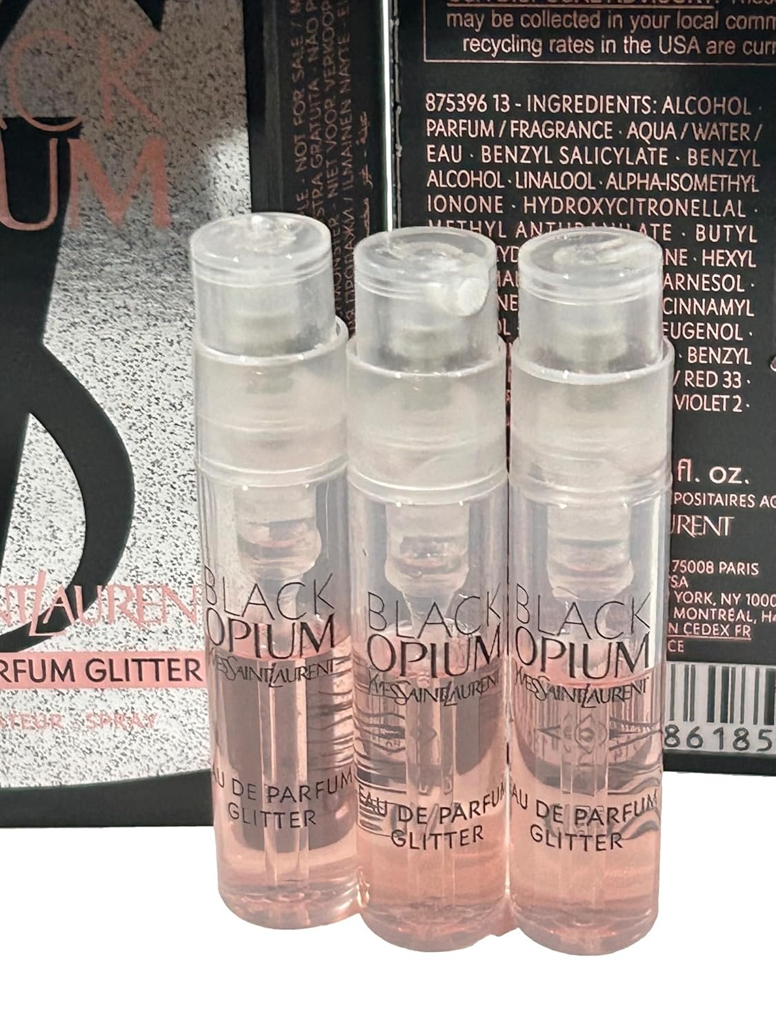 Yves Saint Laurent YSL Black Opium EDP Glitter Sample Women Perfume 1.2 ml / 0.04 oz - set of 3 - Image 3
