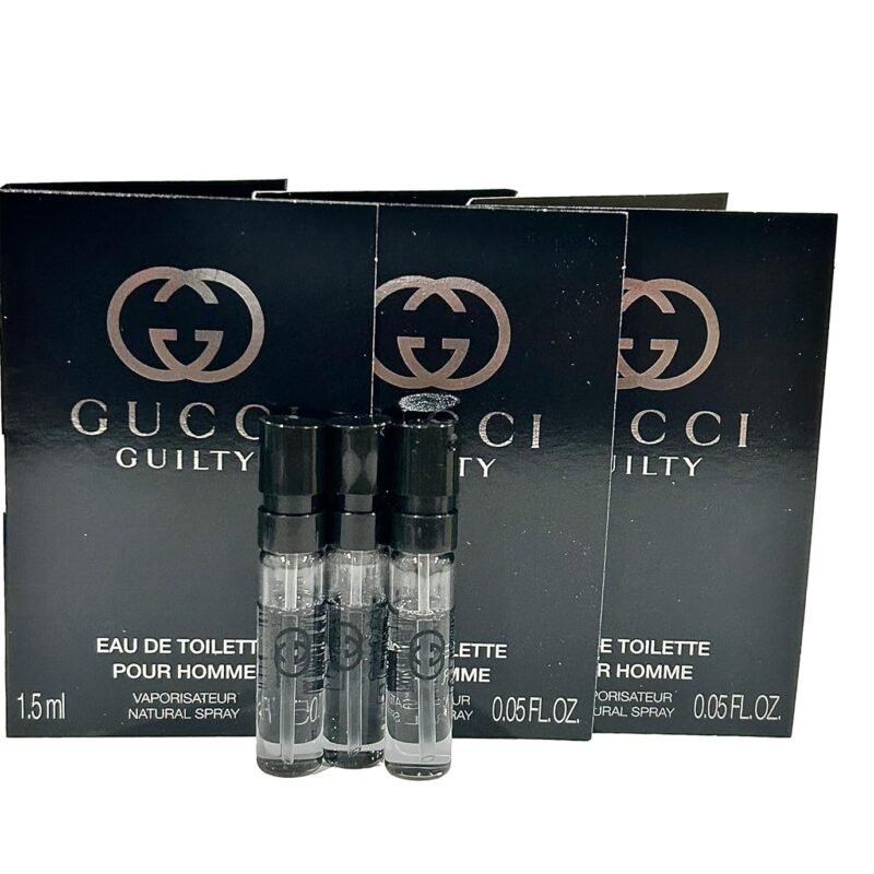 Gucci Guilty Sample Perfume Eau De Toilette Men Spray Pour Homme MINI SMALL Travel Size 1.5 ML / 0.05 - set of 3