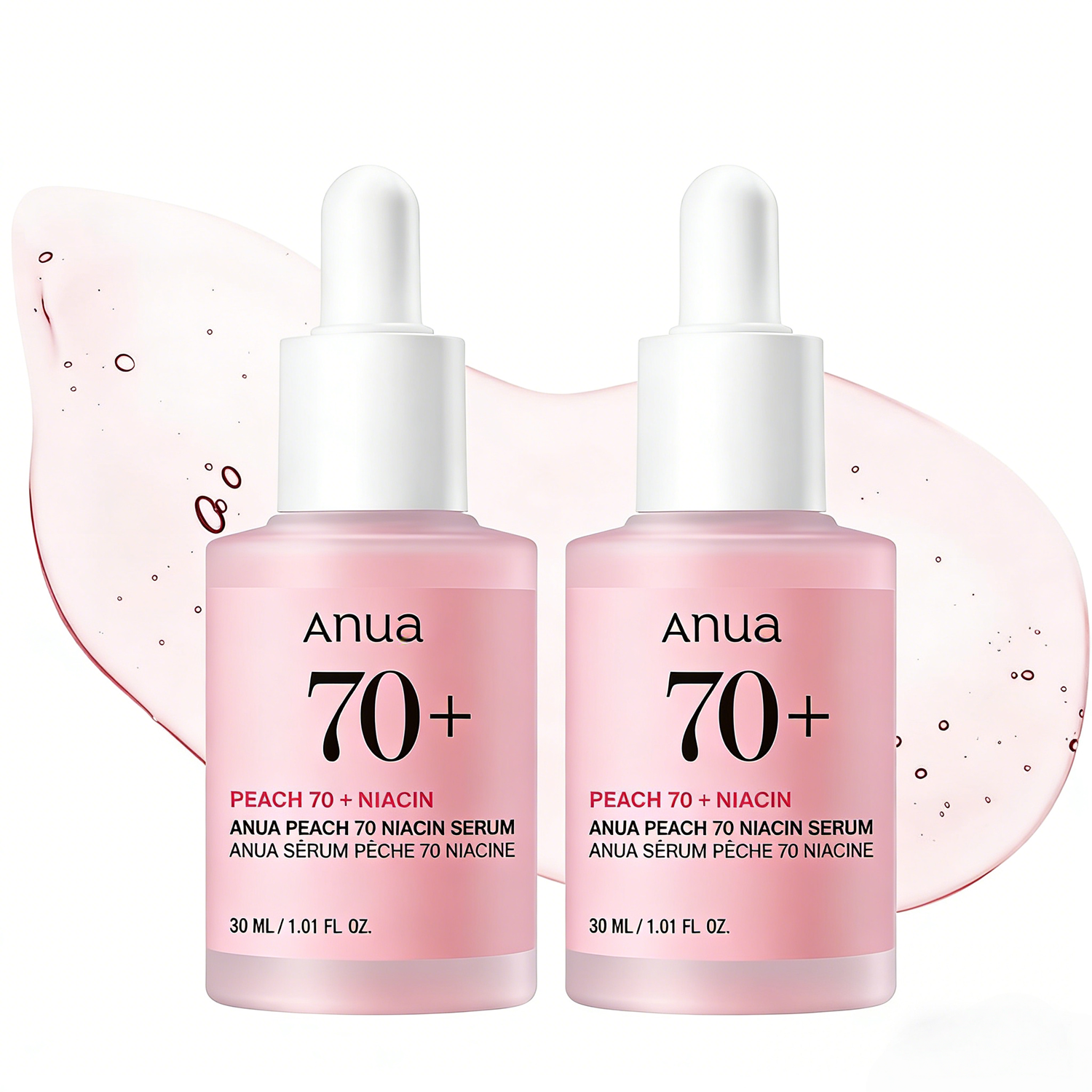 2pc Anua Peach 70 Niacinamide Serum 30ml/suero facial hidratante iluminador/belleza limpia diaria