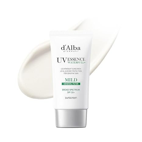 dalba Piedmont Italian White Truffle Waterfull Mild Sunscreen, Vegan, Mineral Sunscreen, BROAD SPECTRUM SPF 50+ 50ml