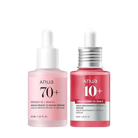 Anua 10% Niacinamide + 4% Tranexamic Acid Serum & Peach 70 Niacinamide Serum 30ml