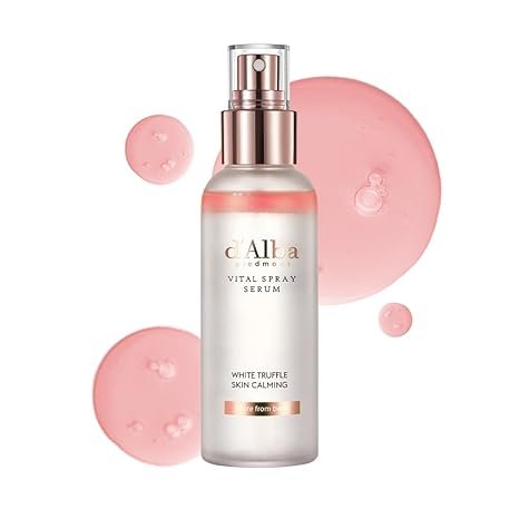dalba Piedmont White Truffle Vital Spray Serum, Cuidado de la piel vegano, bruma facial calmante e hidratante para pieles rojas y sensibles 100 ml