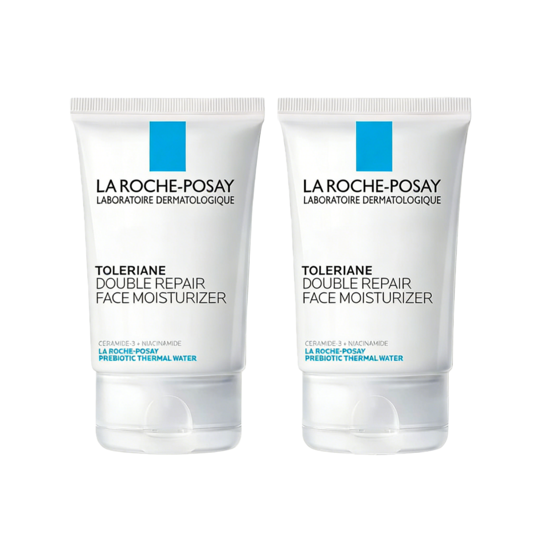 2pc La Roche-Posay Toleriane Double Repair Face Moisturizer, Daily Moisturizer Face Cream with Ceramide & Niacinamide for All Skin Types, Immediate Comfort & Long Lasting Hydration, Fragrance Free