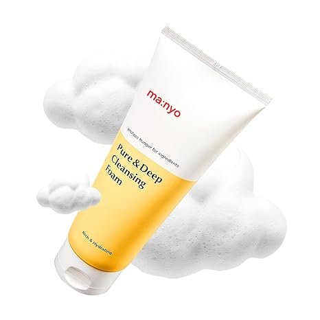 MANYO Pure & Deep Cleansing Foam, Facial Cleanser, for Double Cleansing, Pore Cleaner, Blackhead Remover 200ml