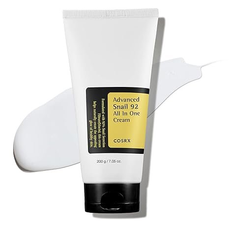 Crema hidratante Mucin 92%, gel reparador facial diario en tubo para piel seca y sensible. No testado en animales.