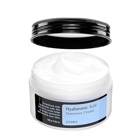 Crema hidratante con ??cido hialur??nico, hidrataci??n duradera, hidratante enriquecida para piel sensible, 100 g